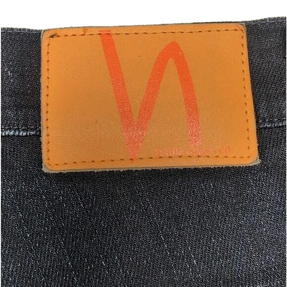 Nudie Jeans Thin Finn Mens 32x32 Measure 31x29.5 Dark Ultra Indigo Coated Italy - Picture 4 of 16